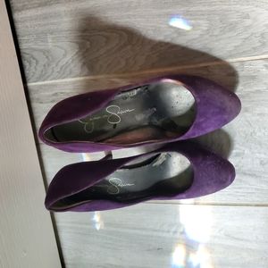 Purple velveteen heels Jessica Simpson 5.5